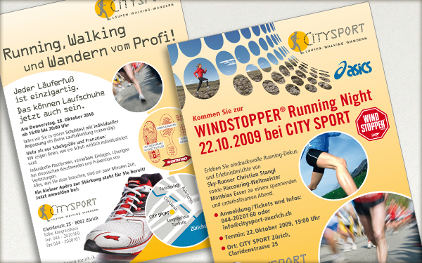 Abbildung von Flyer für City Sport, Mediendesign von designformat