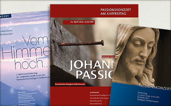 Werbemittel für die Kirchengemeinde Zuffenhausen, Mediendesign von designformat