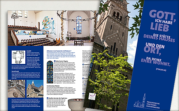 Werbemittel für die Kirchengemeinde Zuffenhausen, Mediendesign von designformat