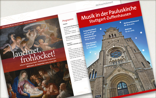 Werbemittel für die Kirchengemeinde Zuffenhausen, Mediendesign von designformat